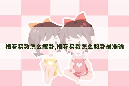 梅花易数怎么解卦,梅花易数怎么解卦最准确 梅花易数怎么解卦,梅花易数怎么解卦最准确
