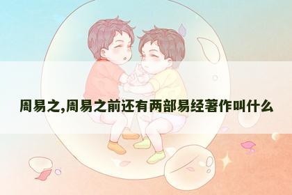 周易之,周易之前还有两部易经著作叫什么 周易之,周易之前还有两部易经著作叫什么